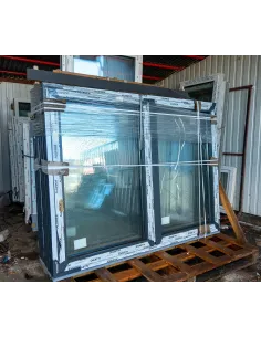 Okno Aluminiowe Dwuskrzydłowe Antracytowe 2010 x 1550 mm