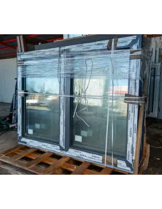 Okno Aluminiowe Dwuskrzydłowe Antracytowe 2010 x 1550 mm 2