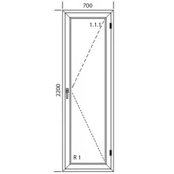Drzwi balkonowe PCV  700 x 2200