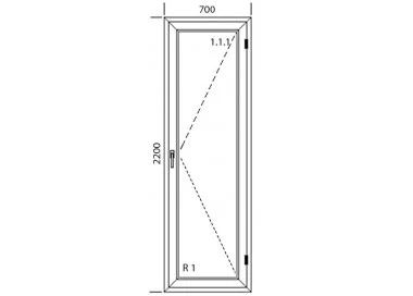 Drzwi balkonowe PCV  700 x 2200