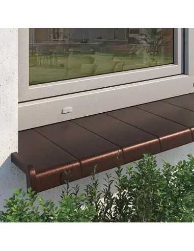 Parapet Zewnętrzny Aluminiowy Imitacja Płytki - Brąz RAL 8017