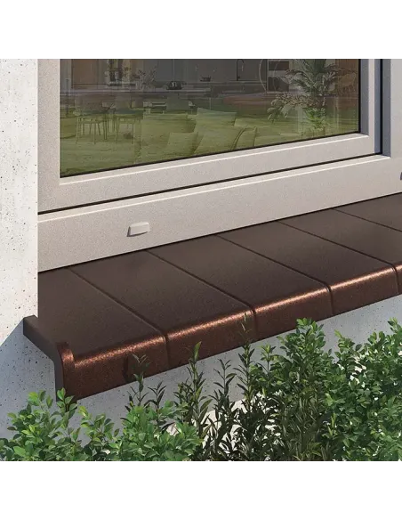 Parapet Zewnętrzny Aluminiowy Imitacja Płytki - Brąz RAL 8017