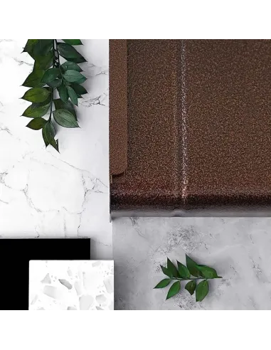 Parapet Zewnętrzny Aluminiowy Imitacja Płytki - Brąz RAL 8017