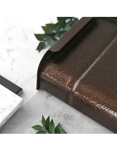 Parapet Zewnętrzny Aluminiowy Imitacja Płytki - Brąz RAL 8017