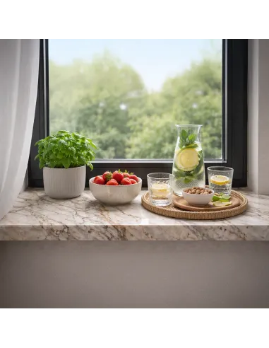 Parapet wewnętrzny z konglomeratu kwarcowego - Bianchissimo