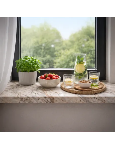 Parapet wewnętrzny z konglomeratu kwarcowego - Bianchissimo