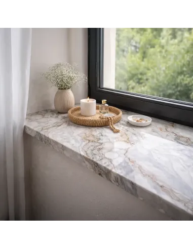 Parapet wewnętrzny z konglomeratu kwarcowego - Bianchissimo