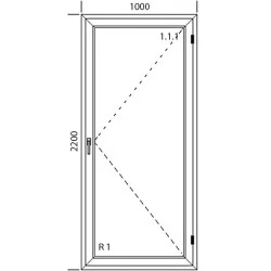 Drzwi balkonowe PCV 1000 x 2200