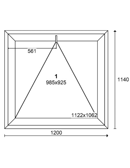 Okno PCV 120 x 114 cm Uchylne - Złoty dąb