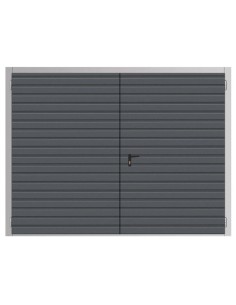 Brama Rozwierna Stalowa Antracyt 7024 Mat  - Ocieplana - 230 x 230 cm