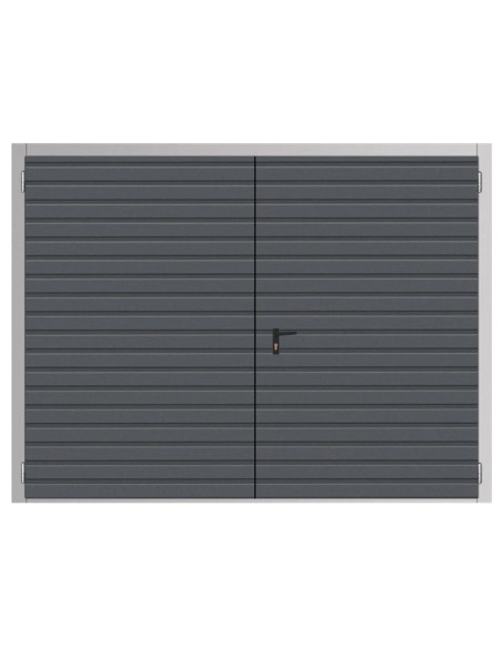 Brama Rozwierna Stalowa Antracyt 7024 Mat  - Ocieplana - 230 x 230 cm