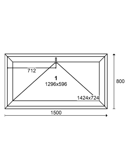 Okno PVC Uhylne 150 x 80 cm  - Białe