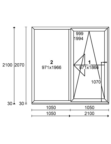 Drzwi Tarasowe Przesuwne PSK 210 x 210 cm - Antracyt Jednostronny