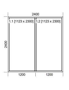 Okno PCV 240 x 240 cm Dwukwaterowe: FIX+FIX (Stałe) Aluplast IDEAL 4000 2