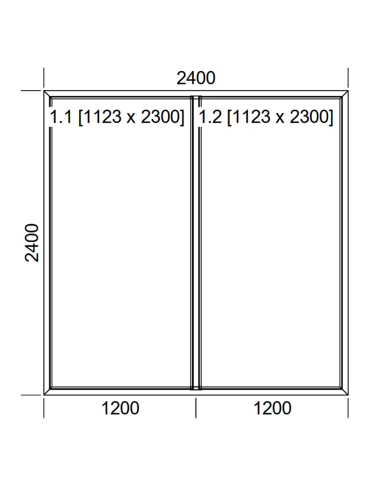 Okno PCV 240 x 240 cm Dwukwaterowe: FIX+FIX (Stałe) Aluplast IDEAL 4000
