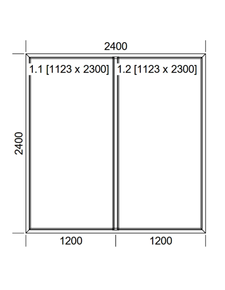 Okno PCV 240 x 240 cm Dwukwaterowe: FIX+FIX (Stałe) Aluplast IDEAL 4000