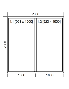 Okno PCV 200 x 200 cm Dwukwaterowe: FIX+FIX (Stałe) Aluplast IDEAL 4000 2