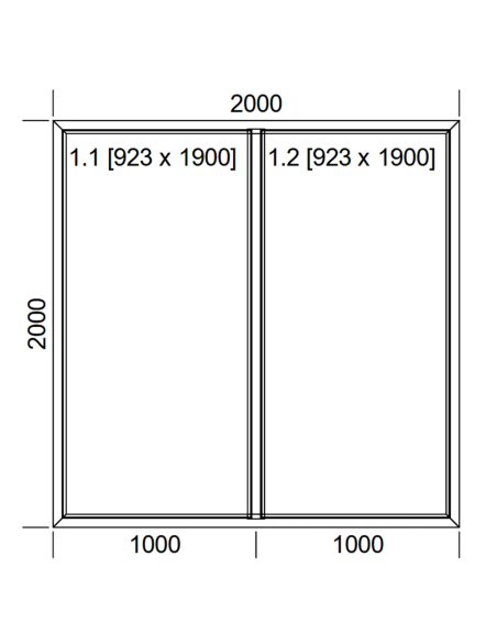 Okno PCV 200 x 200 cm Dwukwaterowe: FIX+FIX (Stałe) Aluplast IDEAL 4000