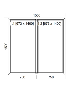 Okno PCV 150 x 150 cm Dwukwaterowe: FIX+FIX (Stałe) Aluplast IDEAL 4000 2
