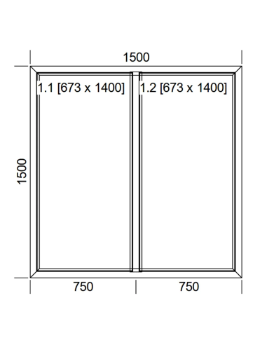 Okno PCV 150 x 150 cm Dwukwaterowe: FIX+FIX (Stałe) Aluplast IDEAL 4000