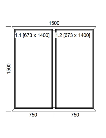 Okno PCV 150 x 150 cm Dwukwaterowe: FIX+FIX (Stałe) Aluplast IDEAL 4000