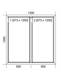 Okno PCV 130 x 130 cm Dwukwaterowe: FIX+FIX (Stałe) Aluplast IDEAL 4000 2