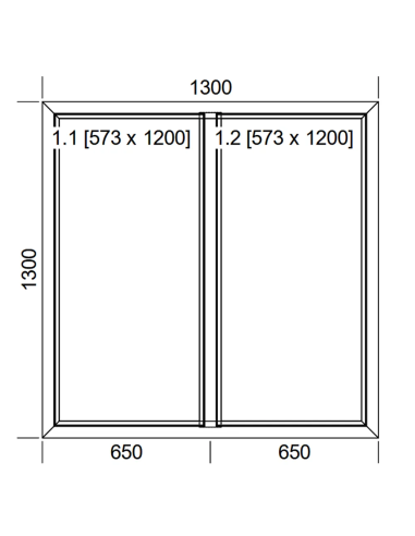 Okno PCV 130 x 130 cm Dwukwaterowe: FIX+FIX (Stałe) Aluplast IDEAL 4000