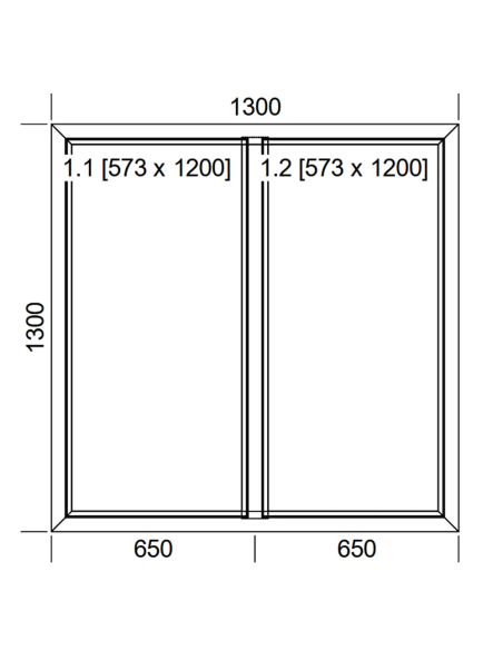 Okno PCV 130 x 130 cm Dwukwaterowe: FIX+FIX (Stałe) Aluplast IDEAL 4000