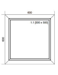 Okno PCV 60 x 60 cm FIX (Stałe) Aluplast IDEAL 4000 2