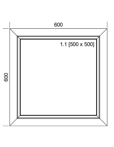 Okno PCV 60 x 60 cm FIX (Stałe) Aluplast IDEAL 4000