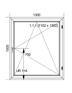 Okno PCV 130 x 150 cm Rozwierno-Uchylne Dwuszybowe Aluplast IDEAL 4000 2