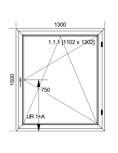 Okno PCV 130 x 150 cm Rozwierno-Uchylne Dwuszybowe Aluplast IDEAL 4000