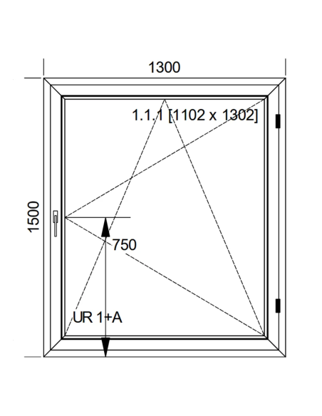 Okno PCV 130 x 150 cm Rozwierno-Uchylne Dwuszybowe Aluplast IDEAL 4000