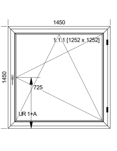 Okno PCV 145 x 145 cm Rozwierno-Uchylne Dwuszybowe Aluplast IDEAL 4000 2