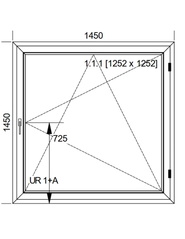 Okno PCV 145 x 145 cm Rozwierno-Uchylne Dwuszybowe Aluplast IDEAL 4000
