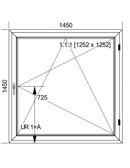 Okno PCV 145 x 145 cm Rozwierno-Uchylne Dwuszybowe Aluplast IDEAL 4000