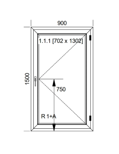 Okno PCV 90 x 150 cm Rozwierne Dwuszybowe Aluplast IDEAL 4000 2
