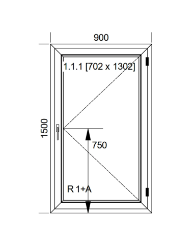 Okno PCV 90 x 150 cm Rozwierne Dwuszybowe Aluplast IDEAL 4000