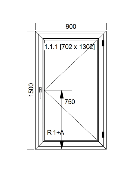 Okno PCV 90 x 150 cm Rozwierne Dwuszybowe Aluplast IDEAL 4000