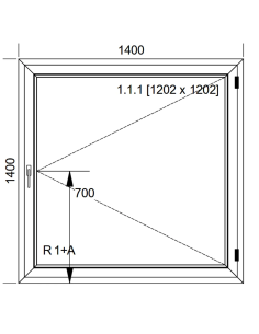 Okno PVC 140 x 140 cm Rozwierne Dwuszybowe Aluplast IDEAL 4000 2