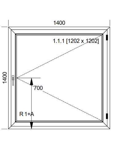 Okno PVC 140 x 140 cm Rozwierne Dwuszybowe Aluplast IDEAL 4000