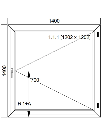 Okno PVC 140 x 140 cm Rozwierne Dwuszybowe Aluplast IDEAL 4000