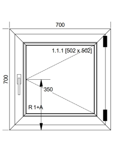 Okno PCV 70 x 70 cm Rozwierne Dwuszybowe Aluplast IDEAL 4000 2