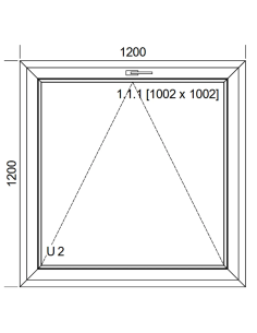 Okno PCV 120 x 120 cm Uchylne Dwuszybowe Aluplast IDEAL 4000 2