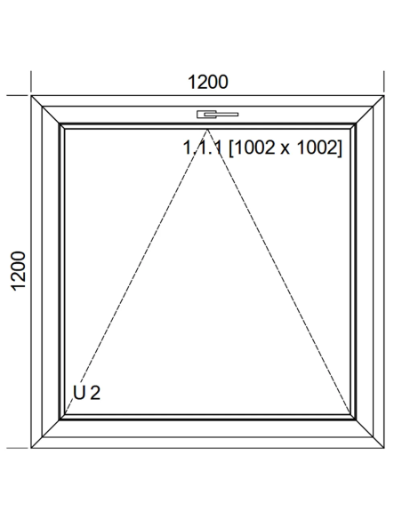 Okno PCV 120 x 120 cm Uchylne Dwuszybowe Aluplast IDEAL 4000