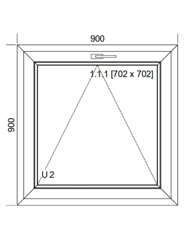 Okno PCV 90 x 90 cm Uchylne Dwuszybowe Aluplast IDEAL 4000