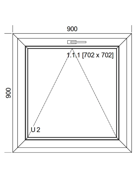 Okno PCV 90 x 90 cm Uchylne Dwuszybowe Aluplast IDEAL 4000