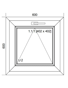 Okno PCV 60 x 60 cm Uchylne Dwuszybowe Aluplast IDEAL 4000 2