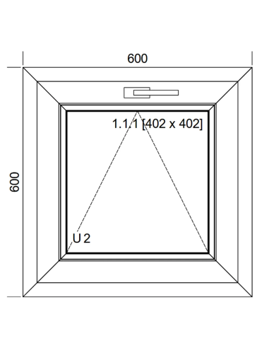Okno PCV 60 x 60 cm Uchylne Dwuszybowe Aluplast IDEAL 4000