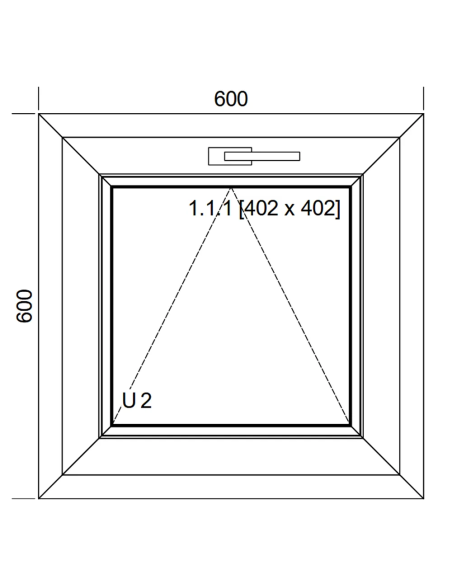 Okno PCV 60 x 60 cm Uchylne Dwuszybowe Aluplast IDEAL 4000